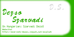 dezso szarvadi business card